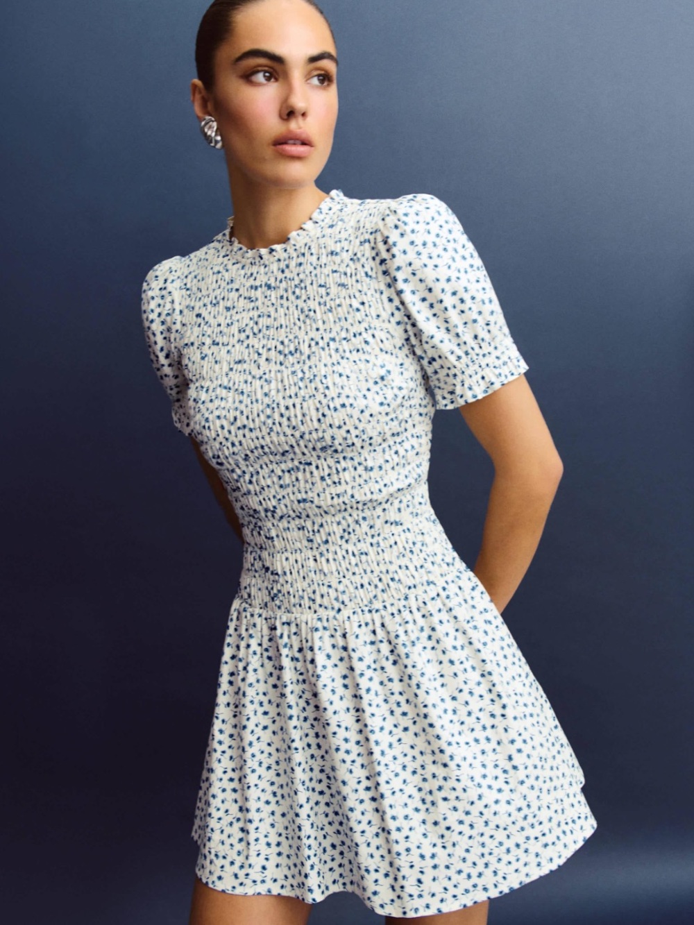 Reformation‎ Leannah Floral Smocked Minidress New!
